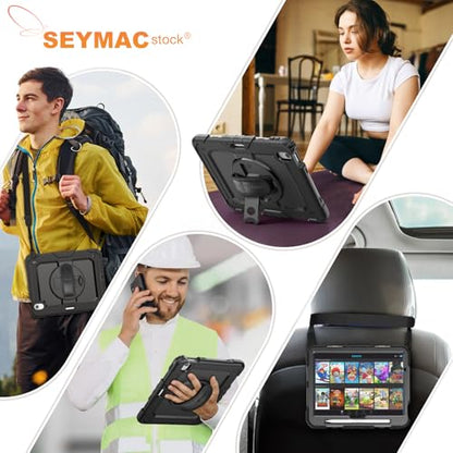 SEYMAC stock Case for iPad Air 11 inch A3463/A3460/A3459/A3266/A3267/A3270/A2902/A2903/A2904, Heavy Duty Slim, Black