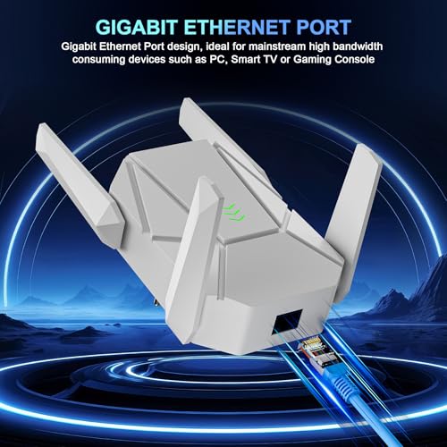 nonser 2026 WiFi Extender 1800 Mbps Dual-Band 5.8 GHz Range Extender for Home