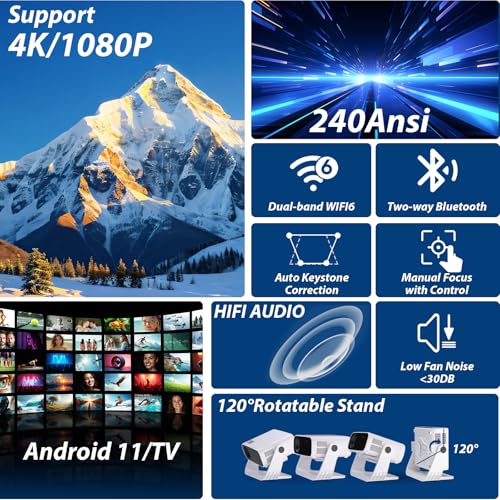 Wielio 269D Mini Projector 1920x1080 50000 Lumen LED Portable