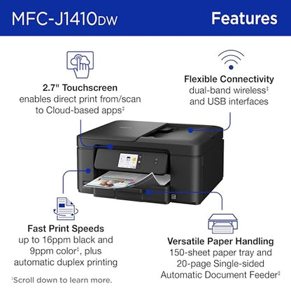 Brother MFC-J1410DW Inkjet 1200 x 6000 dpi 16 ppm Printer