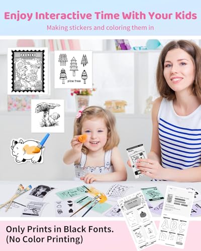 Ponek Thermal Mini Sticker Printer T02-BU-3SET 300x300dpi Monochrome
