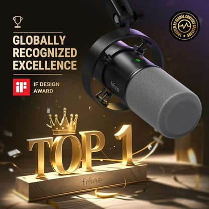 FIFINE Amplitank K688 USB/XLR Dynamic Microphone 1 Channel 20 kHz Unidirectional Metal