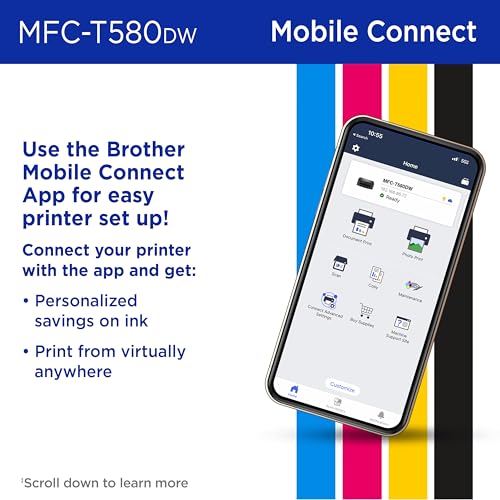 Brother 18.1x9x19.4 Inches MFC-T580DW Inkjet All-in-One Printer