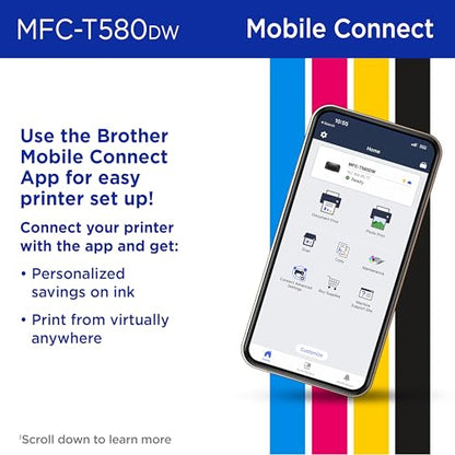 Brother 18.1x9x19.4 Inches MFC-T580DW Inkjet All-in-One Printer