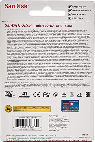 SanDisk 32GB SDSQUA4-032G-GN6MN microSDHC Class 10 120MB/s A1 UHS-I