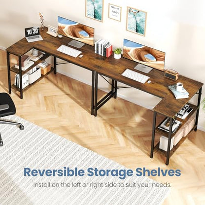 DUMOS 47 Inch DU-2JL-RT Computer Desk Polished Brown