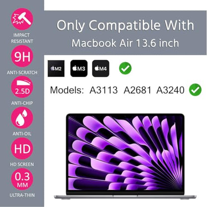 MUBUY-GOL 13.6 Inch MacBook Air Screen Protector (Models A3449/A3240/A3113/A2681) 9H Hardness