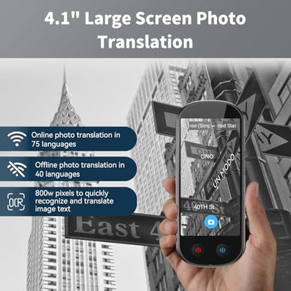 FLTIDUNDI 6.38x3.39x1.34 inches Model Z9 with 4.1 inch Touchscreen & 150+ Language Capacity