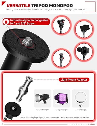 IFOOTAGE 60 Inches RB-A300 Monopod Aluminum Camera Support Stand