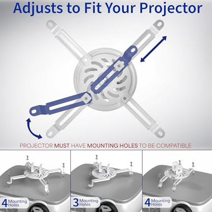 VIVO 1.0 Count MOUNT-VP02W White Ceiling Mount for Projectors