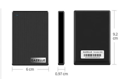 GAZELLE 1TB GZ1TB Portable External Hard Drive - 2.5" Form Factor, SATA Interface, USB 3.0, Mechanical Disk