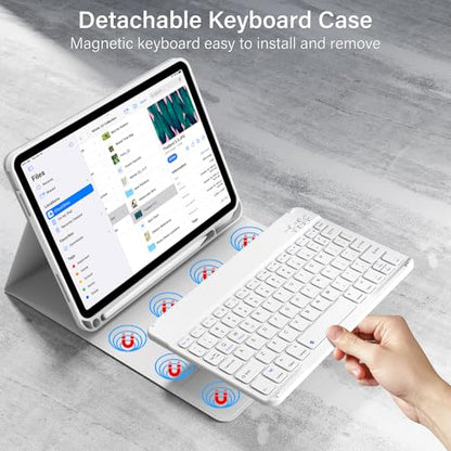 KVTVOU 11 Inch Keyboard Case for iPad (A16) 10th/11th Generation (Model: A3354/A3355/A3356/A2696/A2757/A2777/A3162) Bluetooth Detachable Keyboard Cover