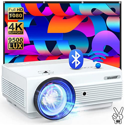 Visoud 12" x 5" x 12" V6 1920 x 1080 9500 Lumen LCD Portable Projector