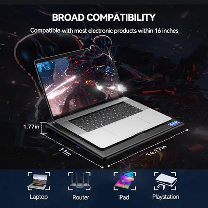 TECKNET 14-15.6" FBA_49498 Cooling Pad Air 2 Fans 2 Speed Adjustable Laptop Cooling Stand