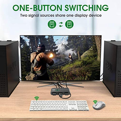 Jancane 1 Count V806-A1 KVM Switch 4K 60Hz HDMI Black
