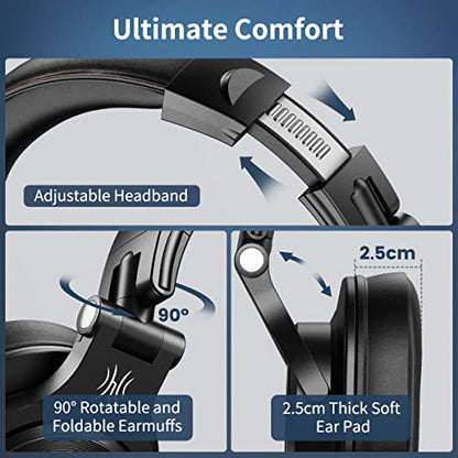 OneOdio A71 40mm Audio Driver Over-Ear Headphones Wired Sound Isolation Noise Control 3.5/6.35mm Jack