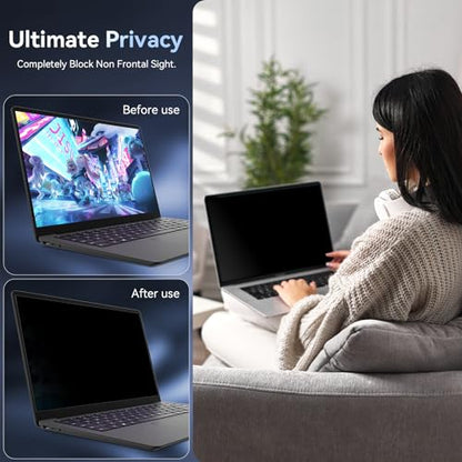 Protescreen 13.3 Inch Privacy Filter Compatible With Lenovo HP Dell Acer Asus, 16:9 Aspect Ratio, Matte Finish, Tempered Glass