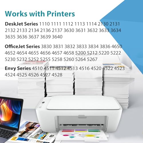 Relcolor 63XL Black Ink Cartridge Remanufactured for HP 63 XL Compatible Printers
