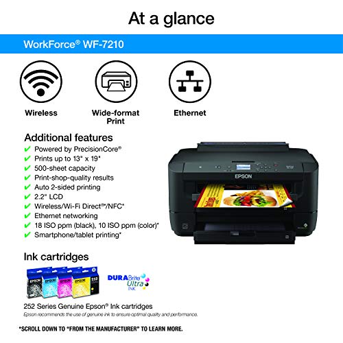 Epson WF-7210 C11CG38201 4800x2400 DPI Color Inkjet Printer 22 Watts