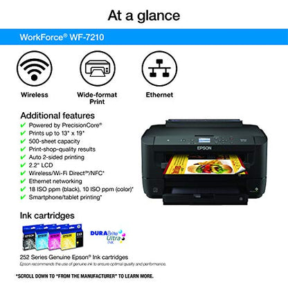 Epson WF-7210 C11CG38201 4800x2400 DPI Color Inkjet Printer 22 Watts