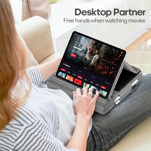 KDD Portable Tablet Pillow Stand, Compatible with Tablets and Phones, Adjustable Viewing Angle, Multi-Purpose Tabletop Mount