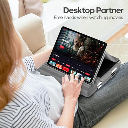 KDD Portable Tablet Pillow Stand, Compatible with Tablets and Phones, Adjustable Viewing Angle, Multi-Purpose Tabletop Mount