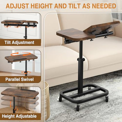 Alentar 14.76 x 18.5 x 15.94 DSTP01 Polished Oblong Overbed Table
