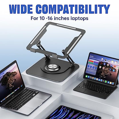 JOYEKY Tower Laptop Stand 768492457312 Tabletop Aluminum Foldable Portable Grey