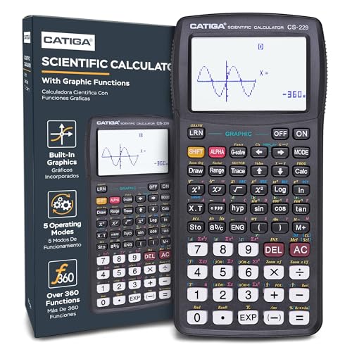 CATIGA 3 Inches CS-229 LCD Scientific Graphing Calculator with Battery Power