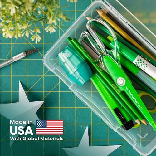 IRIS USA 5.13"L x 8.5"W x 2"H Plastic Storage Cases, 10-Pack, Medium, Modular Craft Container