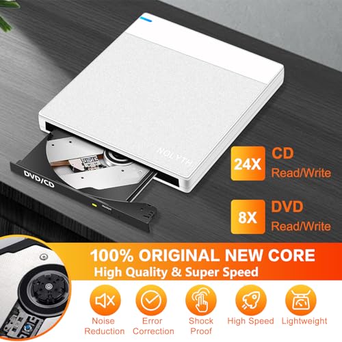 NOLYTH 0.7inch Portable External CD/DVD Drive CT-CDW02