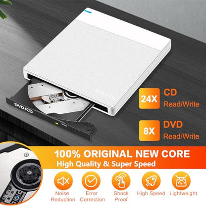 NOLYTH 0.7inch Portable External CD/DVD Drive CT-CDW02