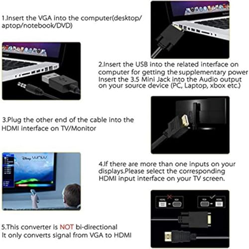 ONTEN VGA to HDMI Adapter OT-5138 1080P 1 Port Desktop Projector