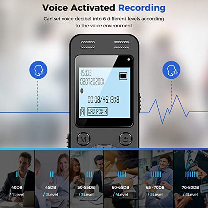 EVIDA 128GB Digital Voice Recorder Model VR01 USB 2.0 WAV 1.5-Inch