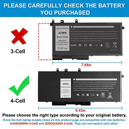 Futurebatt 68Wh GJKNX Lithium-Ion Battery 7.6V with 8500mAh Capacity for Laptops Compatibility