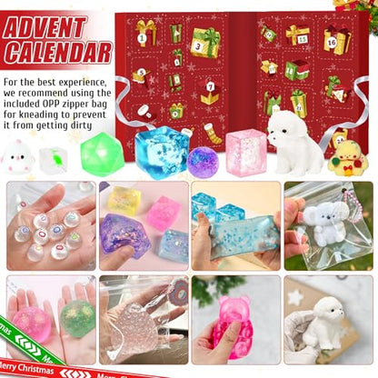 Muxiziu Christmas Countdown Calendar 2025 24 Surprise Toys Non-Repeating Squishies