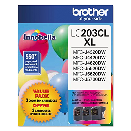 Brother LC2033PKS 3 Count Cyan, Magenta, Yellow Ink Cartridge, 550 Pages Yield, Genuine