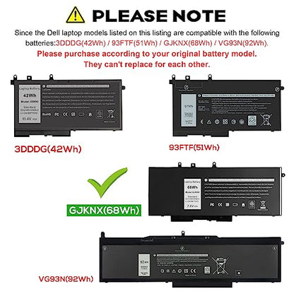 Futurebatt 68Wh GJKNX Lithium-Ion Battery 7.6V with 8500mAh Capacity for Laptops Compatibility