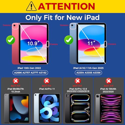BLOSOMEET Screen Protector for iPad 10th Generation 10.9 Inch, Tempered Glass, Model A3354/A3355/A3356/A2696/A2757/A2777, 9H Hardness, Glossy Finish
