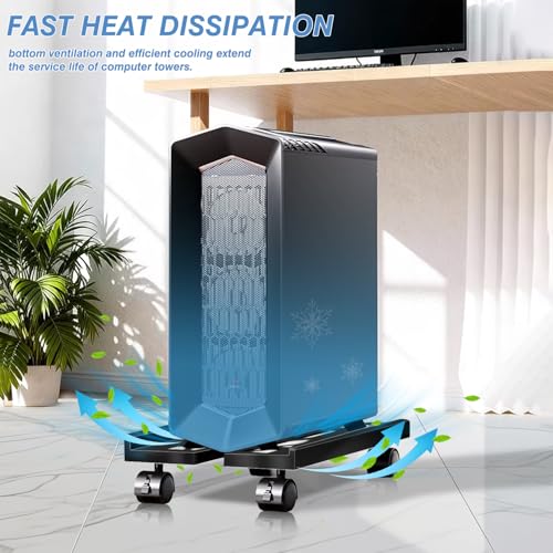 Hmseng Adjustable Mobile CPU Stand PC STAND-1 D-Black