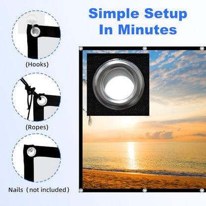 DUYIKJ 84 Inch 16:9 Projection Screen Manual Polyester Mat