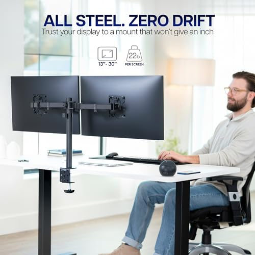 VIVO Dual Monitor Desk Mount STAND-V002 Supports 2 Screens up to 30 Inches and 22 lbs Each