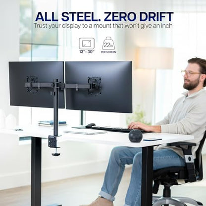 VIVO Dual Monitor Desk Mount STAND-V002 Supports 2 Screens up to 30 Inches and 22 lbs Each