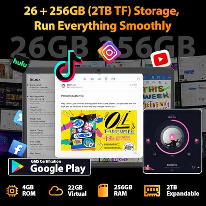 Relndoo 10.1" P30 1280x800 90Hz LED Tablet