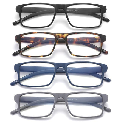 JAWSOCK 4 Pack Reading Glasses Categorical Design BS207-4MIX-150 Adult Size Optical Power: 1.5 Diopters