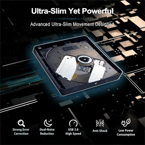 YADIANSU 0.5" YD168 USB 3.0 External CD DVD Drive