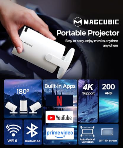 Magcubic HY300 1280 x 720 8000 Lumens LCD Portable Projector