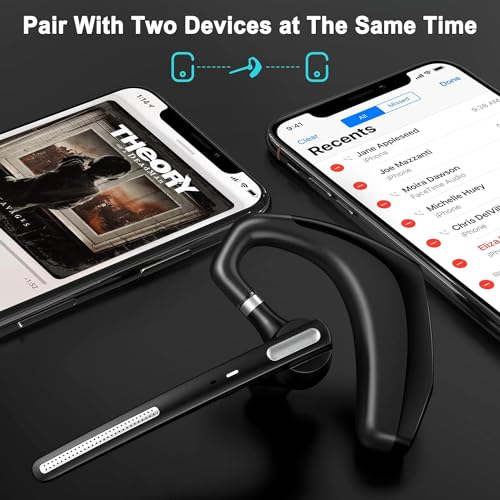 OPINAY A6S Black+Silver Bluetooth Headset Wireless Ear Hook CVC Noise Cancelling