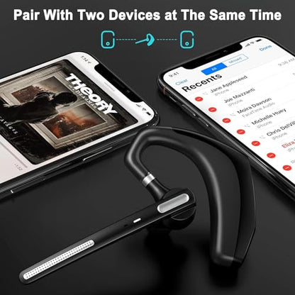 OPINAY A6S Black+Silver Bluetooth Headset Wireless Ear Hook CVC Noise Cancelling
