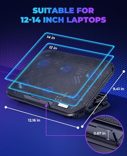 Havit 12-14.1 Inch Cooling Pad HV-F2011 6 Fans Air Cooling